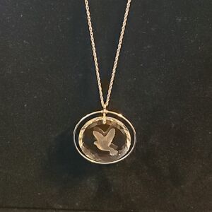 Dove necklace with silver chain